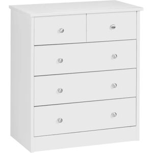 Buffet Moderne Blanc 60x70x35 cm avec 5 Tiroirs - Publicité Buffet Moderne Blanc 60x70x35 cm avec 5 Tiroirs - Publicité