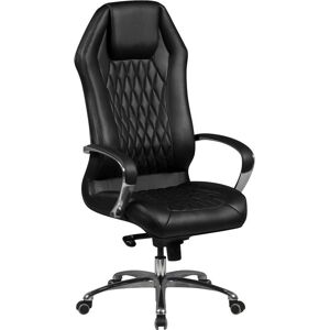 Chaise de bureau Amstyle Monterey Cuir véritable noir haut dossier - Publicité Chaise de bureau Amstyle Monterey Cuir véritable noir haut dossier - Publicité
