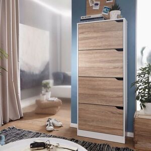 Wohnling Schuhschrank - 24 Paar, Weiß, Modern Wohnling Schuhschrank - 24 Paar, Weiß, Modern