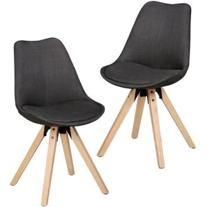 FineBuy Jadalniane Krzesła 2 Sztuki Styl Skandynawski Tkanina Drewniane Nogi - Krzesła do Jadalni FineBuy Jadalniane Krzesła 2 Sztuki Styl Skandynawski Tkanina Drewniane Nogi - Krzesła do Jadalni