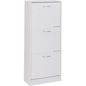 FineBuy Weißer Schuhschrank - 50x125x24 cm, Modernes Design FineBuy Weißer Schuhschrank - 50x125x24 cm, Modernes Design