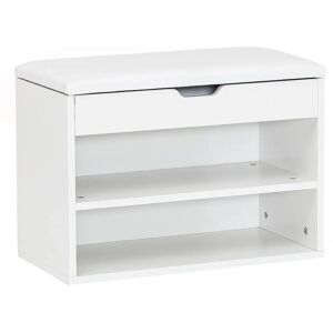 FineBuy Banc de rangement blanc - Design moderne, 2 niveaux, 80kg - Publicité FineBuy Banc de rangement blanc - Design moderne, 2 niveaux, 80kg - Publicité