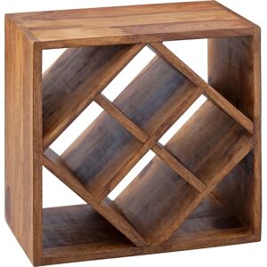 Râtelier à vin en bois FineBuy 40x40x25cm, compact, pour 8 bouteilles - Marron - Publicité Râtelier à vin en bois FineBuy 40x40x25cm, compact, pour 8 bouteilles - Marron - Publicité