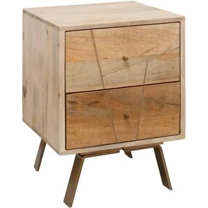 FineBuy Table de nuit en mango SIKAR - Style rustique, 40x56x40cm - Publicité FineBuy Table de nuit en mango SIKAR - Style rustique, 40x56x40cm - Publicité