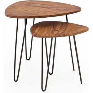 Ensemble de Tables d'Appoint FineBuy - Sheesham & Métal - 2 pièces - Publicité Ensemble de Tables d'Appoint FineBuy - Sheesham & Métal - 2 pièces - Publicité