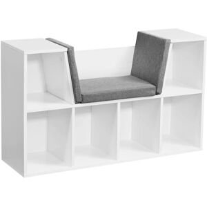 Wohnling Holzregal mit Sitz - 101,5x61,5x30cm Weiß Wohnling Holzregal mit Sitz - 101,5x61,5x30cm Weiß