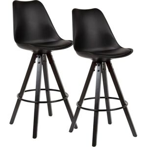 WOHNLING 2 darabos bárszék készlet fekete műbőr - Bar Stool WOHNLING 2 darabos bárszék készlet fekete műbőr - Bar Stool