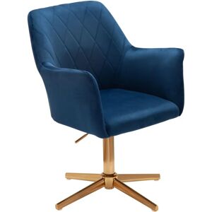 Chaise de Bureau Velours Bleu Foncé - Siège - Publicité Chaise de Bureau Velours Bleu Foncé - Siège - Publicité