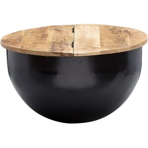 Wohnling Mango Holz Couchtisch - Industrieller Stil Rund Design mit Stauraum - Moderner Loungetisch Wohnling Mango Holz Couchtisch - Industrieller Stil Rund Design mit Stauraum - Moderner Loungetisch