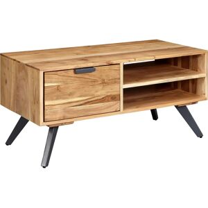 FineBuy Akazie Couchtisch - Rechteck mit Stauraum FineBuy Akazie Couchtisch - Rechteck mit Stauraum