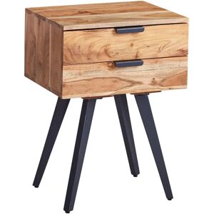 FineBuy Table de Nuit - 47x65x35cm, Acacia Massif, Moderne avec Pieds en Métal - Publicité FineBuy Table de Nuit - 47x65x35cm, Acacia Massif, Moderne avec Pieds en Métal - Publicité
