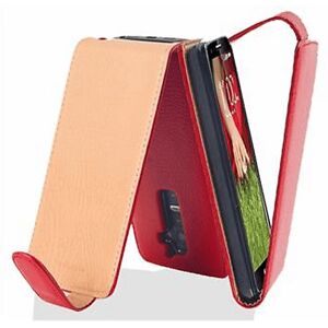 Cadorabo LG G2 Flip Hülle - Texturierte Oberfläche Inferno Rot - Handyhülle Cadorabo LG G2 Flip Hülle - Texturierte Oberfläche Inferno Rot - Handyhülle