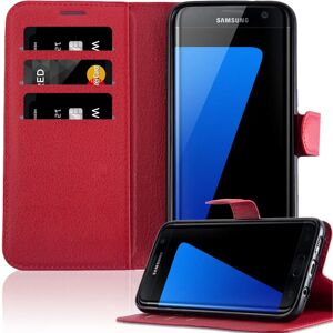 Coque Samsung Galaxy S7 EDGE - Étui avec porte-cartes et fonction support - ROUGE CARMINE - Publicité Coque Samsung Galaxy S7 EDGE - Étui avec porte-cartes et fonction support - ROUGE CARMINE - Publicité