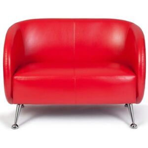 hjh OFFICE St. Lucia 2-Sitzer Sofa - Retro Lounge, Rot, Kunstleder hjh OFFICE St. Lucia 2-Sitzer Sofa - Retro Lounge, Rot, Kunstleder