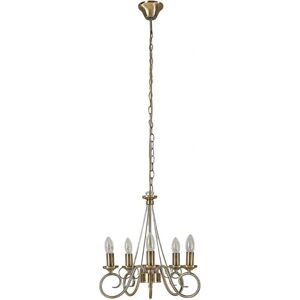 Lindby Marnia - 5-lys vintage messing-kronleuchter - 40cm Lindby Marnia - 5-lys vintage messing-kronleuchter - 40cm