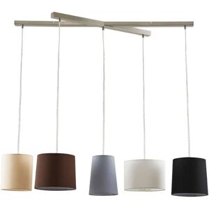 Lindby Moderne Stoffpendelleuchte Hermina - 5 Lampen - Braun Lindby Moderne Stoffpendelleuchte Hermina - 5 Lampen - Braun