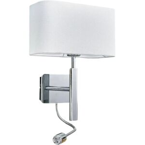 Lucande White Textile Wall Lamp with Reading Arm - Wall Light Lucande White Textile Wall Lamp with Reading Arm - Wall Light