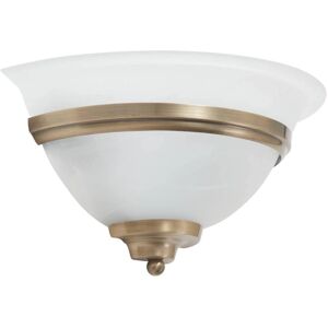 Lindby Irimia Wall Lamp - Satin White - E27 - 31cm - Vintage Brass Finish - Living Room & Dining Lindby Irimia Wall Lamp - Satin White - E27 - 31cm - Vintage Brass Finish - Living Room & Dining