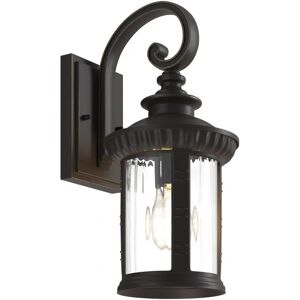 Lindby - Wall Lamp 'Barret' Brown Aluminum Outdoor - IP23, Vintage Style Lindby - Wall Lamp 'Barret' Brown Aluminum Outdoor - IP23, Vintage Style