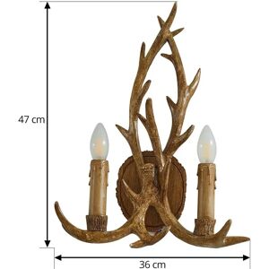 Lindby Fibi Væglampe - Horn Design - 2 Lys - E14 - Råbrun Lindby Fibi Væglampe - Horn Design - 2 Lys - E14 - Råbrun