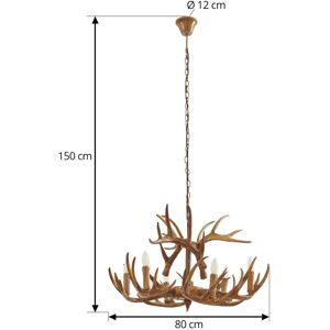 Lindby Rustic Deer Antler Pendant Lamp - 6 E14 Sockets - Brown Lindby Rustic Deer Antler Pendant Lamp - 6 E14 Sockets - Brown