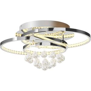 Lucande Keely Silver Ceiling Light - Modern Crystal Pendant - 44.5cm Lucande Keely Silver Ceiling Light - Modern Crystal Pendant - 44.5cm