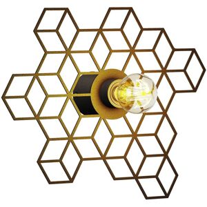 Lampada da parete Lucande Alexaru con design a nido d'ape nero Lampada da parete Lucande Alexaru con design a nido d'ape nero