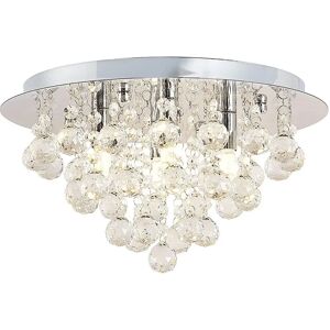 Lindby Silver Crystal Ceiling Lamp - Antonino, 4 Lights - Modern Interior Light Lindby Silver Crystal Ceiling Lamp - Antonino, 4 Lights - Modern Interior Light