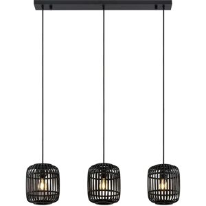 Lindby Canyana Pendelleuchte - 3 Lampen - Schwarz - Holz Lindby Canyana Pendelleuchte - 3 Lampen - Schwarz - Holz