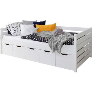 Mid.You Weißes Bett mit Stauraum - 90x200 cm - 5 Schubladen Mid.You Weißes Bett mit Stauraum - 90x200 cm - 5 Schubladen