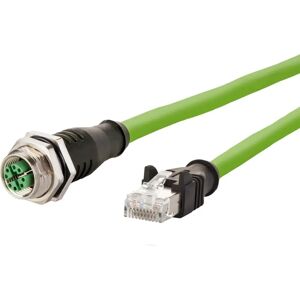 Câble réseau Metz Connect M12 X-code - 10m, Vert, CAT 6A, Blindé Câble réseau Metz Connect M12 X-code - 10m, Vert, CAT 6A, Blindé