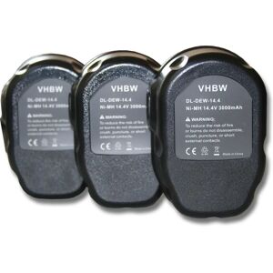 vhbw Batería Dewalt 3x NiMH 14.4V 3000mAh vhbw Batería Dewalt 3x NiMH 14.4V 3000mAh