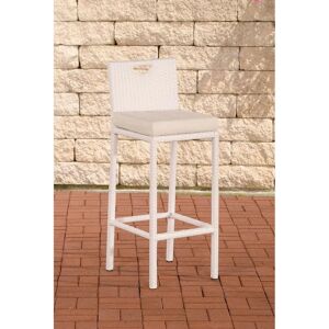 CLP Mari Tabouret d'Extérieur Blanc Beige - Chaise de Bar de Jardin CLP Mari Tabouret d'Extérieur Blanc Beige - Chaise de Bar de Jardin
