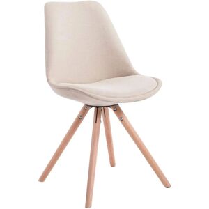 Chaise à manger rétro moderne CLP - Tissu, Bois, Crème Chaise à manger rétro moderne CLP - Tissu, Bois, Crème