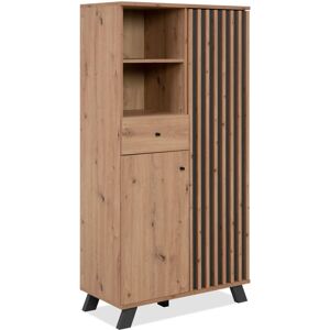 Finori Buffet Haut 2 Portes - Chêne et Anthracite, 80x156 cm - Publicité Finori Buffet Haut 2 Portes - Chêne et Anthracite, 80x156 cm - Publicité