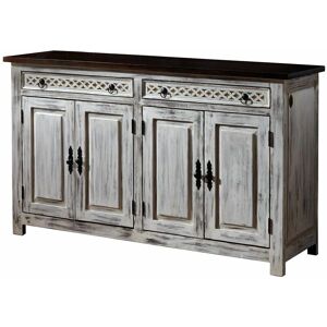 Massivmoebel24 Credenza - Mango & Acacia 150x45x90 - Cire blanche - Credenza - Publicité Massivmoebel24 Credenza - Mango & Acacia 150x45x90 - Cire blanche - Credenza - Publicité