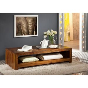 Massivmoebel24 Table basse Sheesham - Surface double - Design moderne - Publicité Massivmoebel24 Table basse Sheesham - Surface double - Design moderne - Publicité