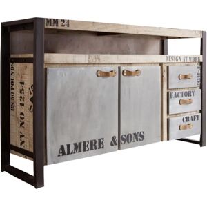 Massivmoebel24 Meuble de Mango - Style Industriel - 145x40x85 - Publicité Massivmoebel24 Meuble de Mango - Style Industriel - 145x40x85 - Publicité