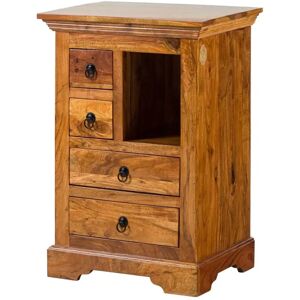 Massivmoebel24.de Commode en Acacia - Style Colonial - 55x40x80 - Publicité Massivmoebel24.de Commode en Acacia - Style Colonial - 55x40x80 - Publicité