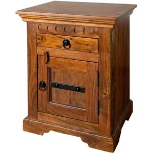Massivmoebel24 - Table de nuit en Acacia - Style colonial - 45x40x60 - Publicité Massivmoebel24 - Table de nuit en Acacia - Style colonial - 45x40x60 - Publicité