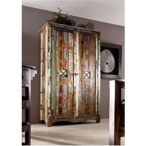 Massivmoebel24 - Armoire en bois recyclé - Style vintage multicolore - Armoire - Publicité Massivmoebel24 - Armoire en bois recyclé - Style vintage multicolore - Armoire - Publicité