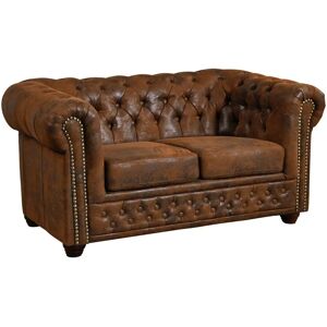 Massivmoebel24 Oxford Chesterfield Canapé - Vintage, Marron - 148x86x72 - Chesterfield Canapé - Publicité Massivmoebel24 Oxford Chesterfield Canapé - Vintage, Marron - 148x86x72 - Chesterfield Canapé - Publicité