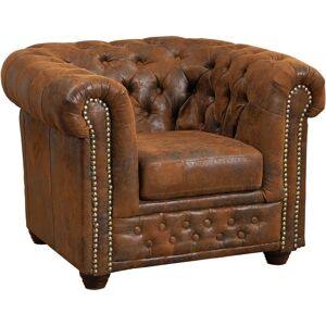 Massivmoebel24.de Fauteuil Chesterfield Vintage Marron - Sessel - Publicité Massivmoebel24.de Fauteuil Chesterfield Vintage Marron - Sessel - Publicité