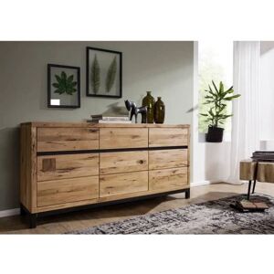 Buffet en bois massif de chêne sauvage 175x45x85 - Meuble de rangement - Publicité Buffet en bois massif de chêne sauvage 175x45x85 - Meuble de rangement - Publicité