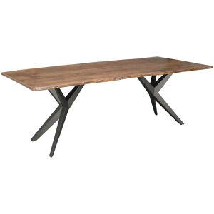 Massivmoebel24.de Table en acacia - Bord naturel, 140x90x76, Anthracite - Table - Publicité Massivmoebel24.de Table en acacia - Bord naturel, 140x90x76, Anthracite - Table - Publicité