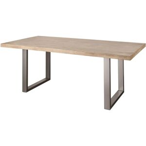 Table à manger en bois de mango - Pieds en U en métal - 160x90cm - Beige - Publicité Table à manger en bois de mango - Pieds en U en métal - 160x90cm - Beige - Publicité