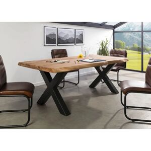 Massivmoebel24.de Table à manger en sheesham 220x100x77 bord naturel - Publicité Massivmoebel24.de Table à manger en sheesham 220x100x77 bord naturel - Publicité