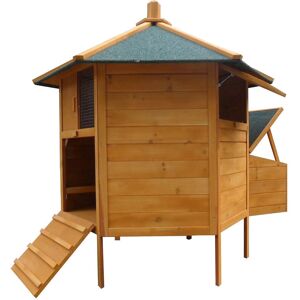 Mucola - Poulailler - Abri en bois à 6 côtés - Publicité Mucola - Poulailler - Abri en bois à 6 côtés - Publicité