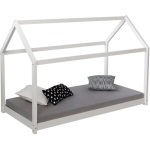 Lit enfant blanc 80x160cm Homestyle4u - Pin, Bords arrondis - Publicité Lit enfant blanc 80x160cm Homestyle4u - Pin, Bords arrondis - Publicité