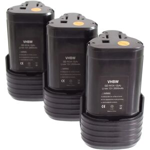 VHBW 3x Li-Ion Battery 2000mAh for Worx WX673 Series VHBW 3x Li-Ion Battery 2000mAh for Worx WX673 Series